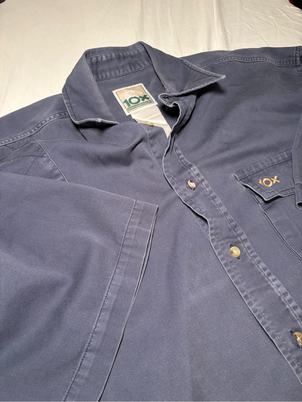 10X Men's Casual Button-Down Shirt in Blue Size XL/XXL (Worked on the estimate)